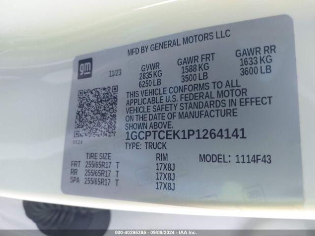 1GCPTCEK1P1264141 Chevrolet Colorado 4wd  Short Box Lt