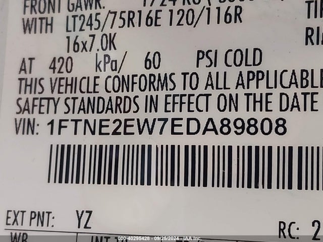 Ford E-250 Commercial 2014 1FTNE2EW7EDA89808 Image 9