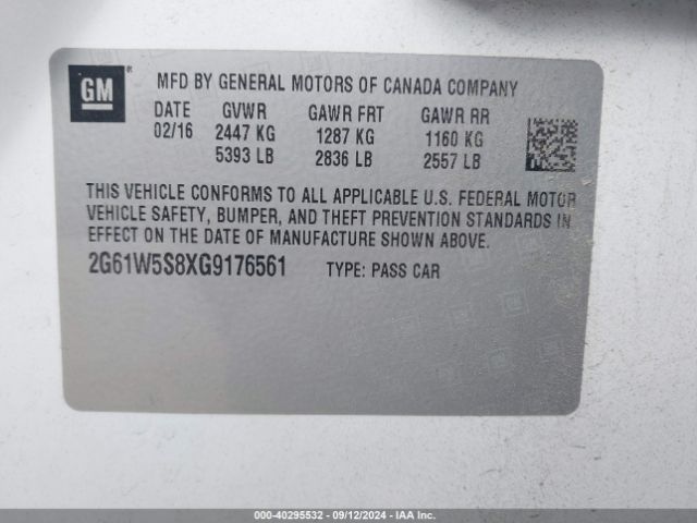 2G61W5S8XG9176561 Cadillac Xts V-sport Platinum