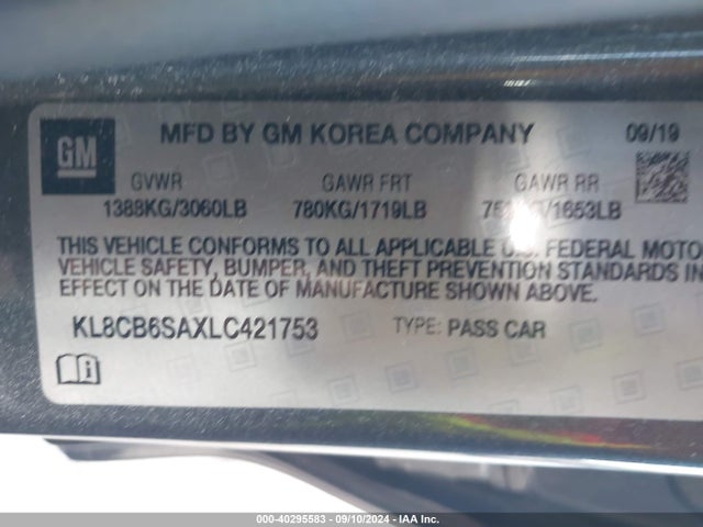 Chevrolet Spark Fwd Ls Automatic 2020 KL8CB6SAXLC421753 Image 9