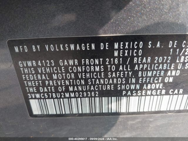 3VWC57BU2MM029362 Volkswagen Jetta 1.4t R-line/1.4t S/1.4t Se