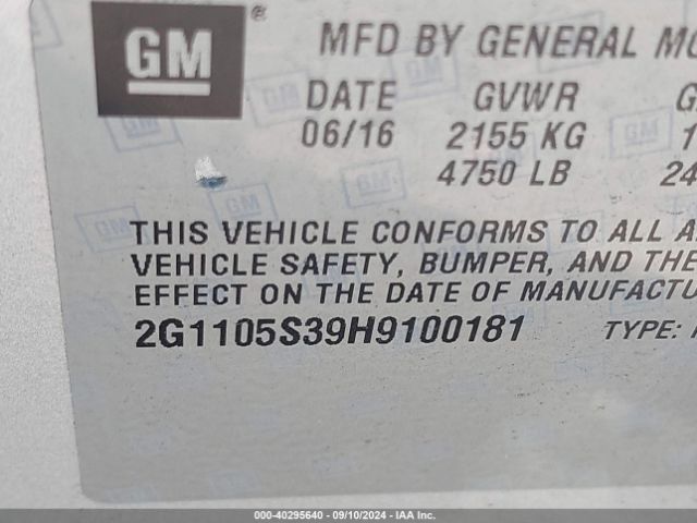 2G1105S39H9100181 Chevrolet IMPALA 1LT