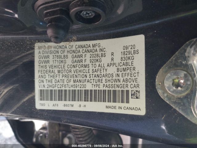 2HGFC2F67LH591230 Honda Civic Lx