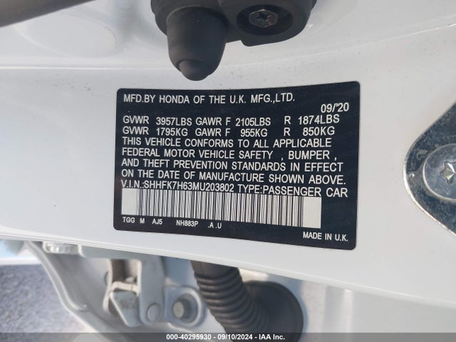 Honda Civic 2021 SHHFK7H63MU203802 Image 23