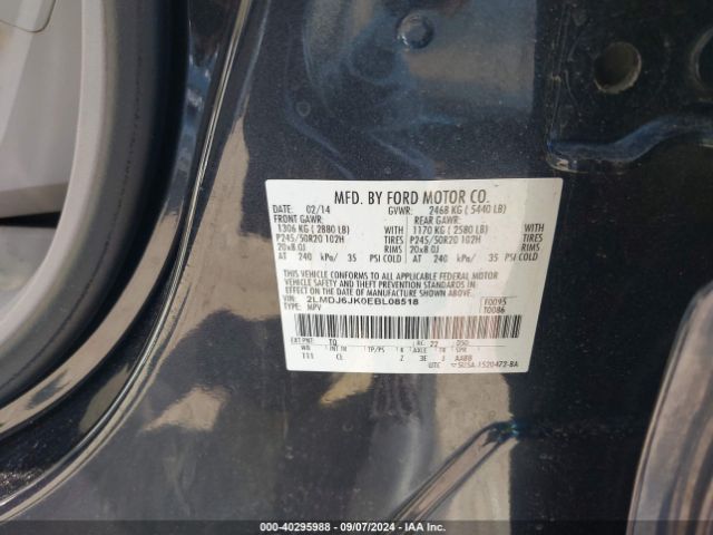 2LMDJ6JK0EBL08518 Lincoln MKX