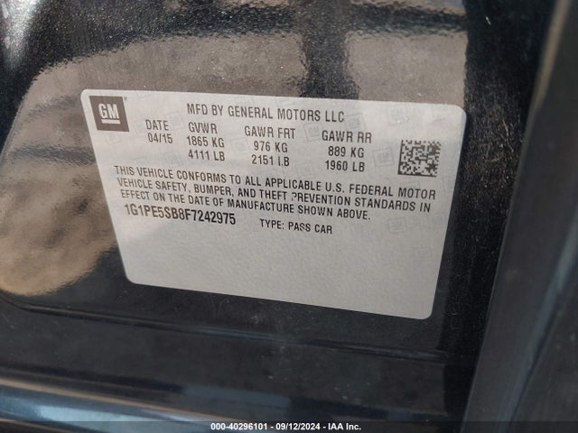 Chevrolet Cruze 2lt Auto 2015 1G1PE5SB8F7242975 Image 9