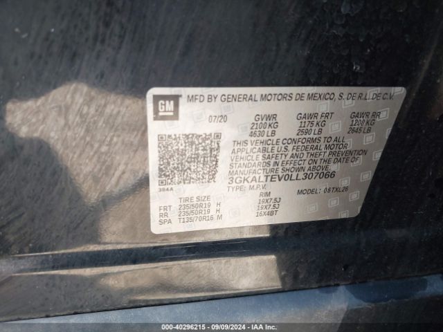 3GKALTEV0LL307066 GMC Terrain Awd Sle