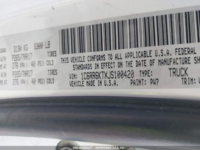 1C6RR6KTXJS100420 RAM 1500 Tradesman  4x2 5'7 Box