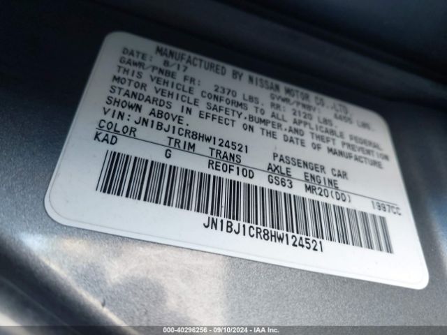 JN1BJ1CR8HW124521 Nissan Rogue Sport Sv