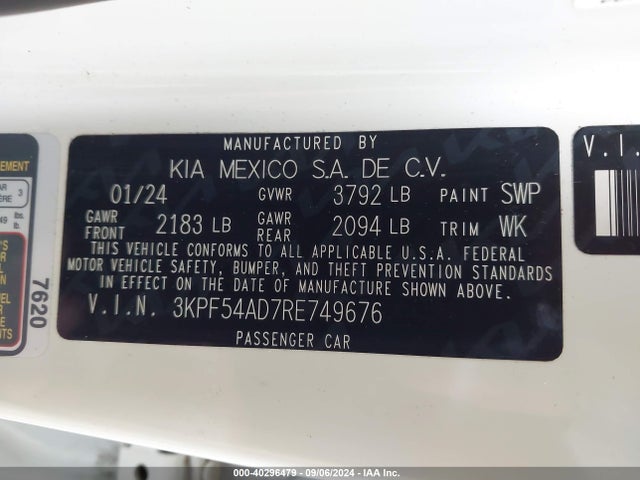 KIA Forte Gt-line 2024 3KPF54AD7RE749676 Image 9