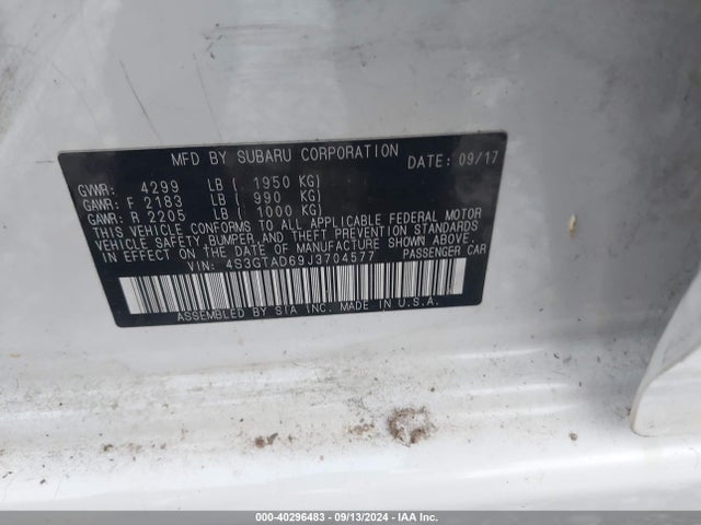 4S3GTAD69J3704577 Subaru Impreza 2.0i Premium