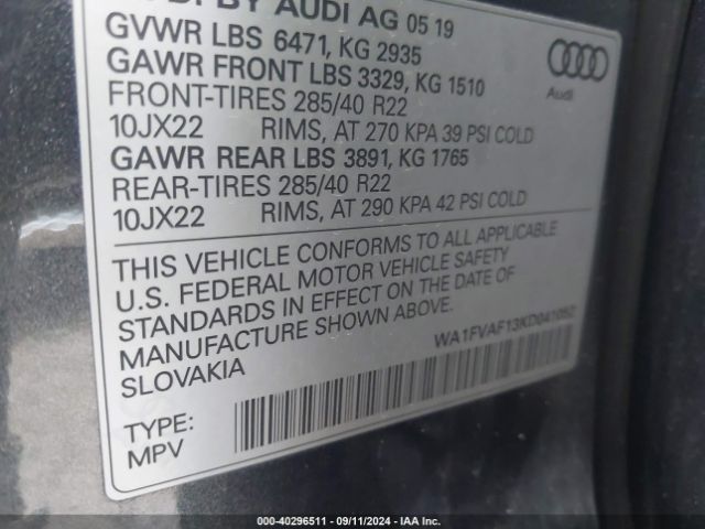 WA1FVAF13KD041052 Audi Q8 55 Premium
