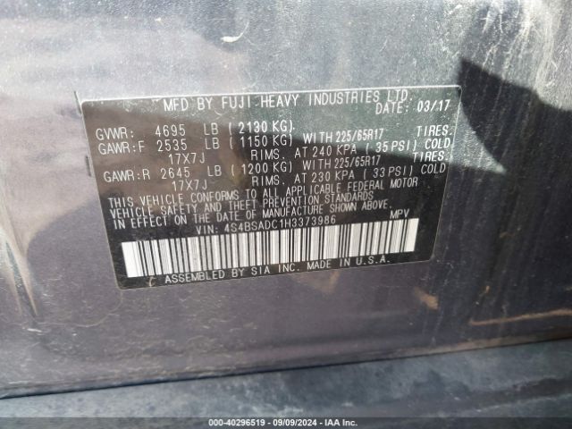 4S4BSADC1H3373986 Subaru Outback 2.5i Premium