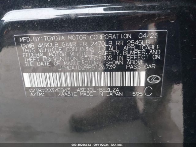 JTHDA1D29P5126739 Lexus IS 300