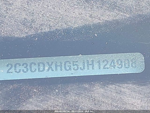 2C3CDXHG5JH124908 Dodge Charger Sxt Plus Rwd