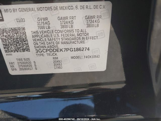 3GCPDDEK7PG186274 Chevrolet Silverado 1500 4wd  Standard Bed Lt