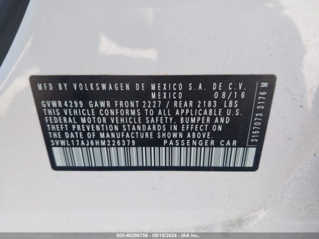 3VWL17AJ6HM226379 Volkswagen Jetta 1.8t Sel/1.8t Sel Premium