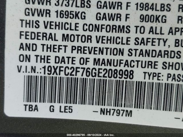 19XFC2F76GE208998 Honda CIVIC EX