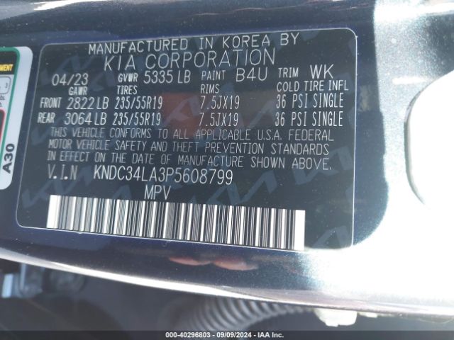 KNDC34LA3P5608799 KIA Ev6 Wind