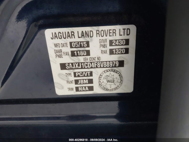 2015 JAGUAR XJ SAJXJ1CD4F8V88979 Photo 8