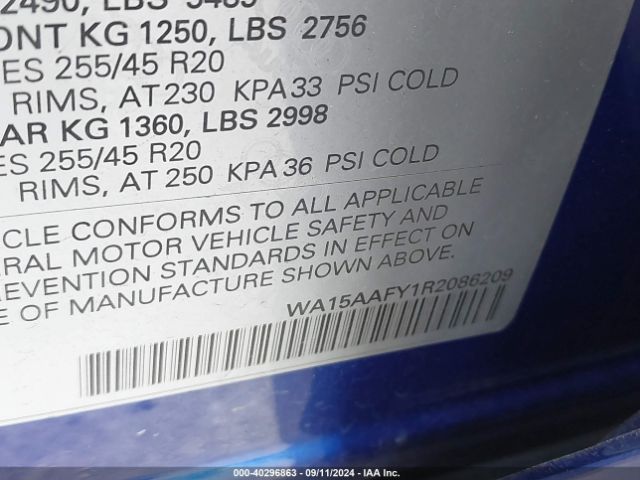WA15AAFY1R2086209 Audi Q5 Sportback Premium Plus 45 Tfsi S Line Quattro S Tronic
