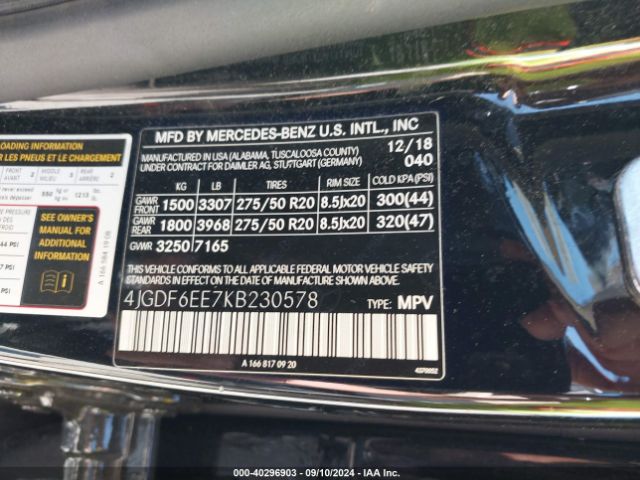 4JGDF6EE7KB230578 Mercedes-Benz Gls 450 4matic
