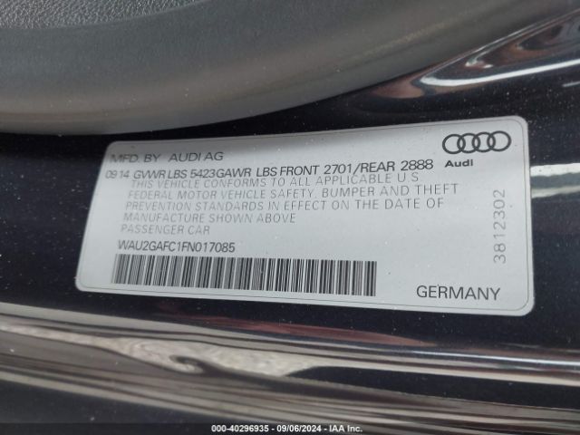 WAU2GAFC1FN017085 Audi A7 3.0t Premium Plus
