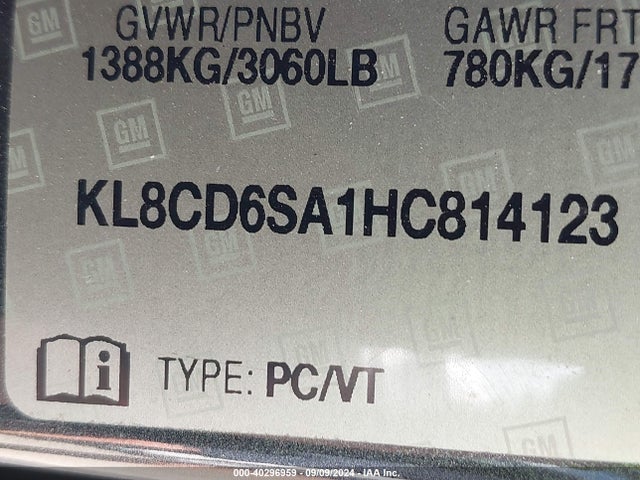 Chevrolet Spark 1lt Cvt 2017 KL8CD6SA1HC814123 Image 9