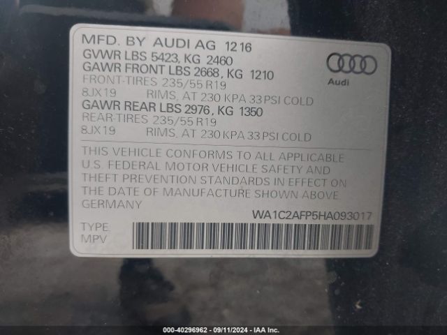 2017 AUDI Q5 WA1C2AFP5HA093017 Photo 8