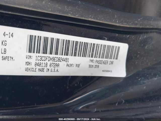 1C3CDFDH9ED824491 Dodge Dart Aero