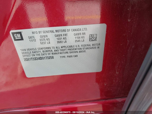 2013 CADILLAC XTS 2G61T5S34D9173258 Photo 8