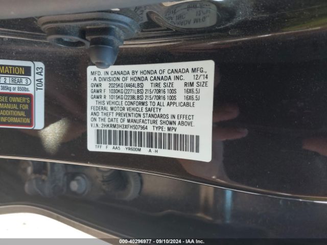 2HKRM3H3XFH507964 Honda CR-V LX