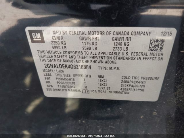 2GNALDEK4G6218884 Chevrolet Equinox Ltz