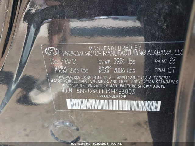 Hyundai Elantra Value Edition 2019 5NPD84LF1KH453003 Image 9