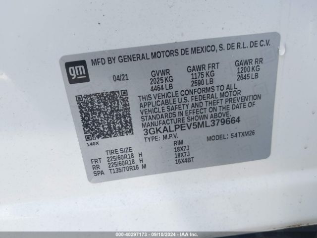 3GKALPEV5ML379664 GMC Terrain Fwd Slt