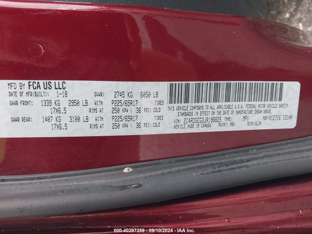 Dodge Grand Caravan Gt 2018 2C4RDGEG3JR196825 Image 9