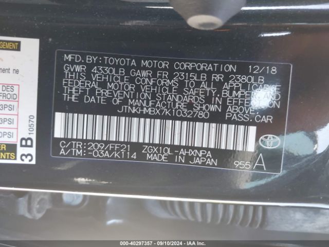 JTNKHMBX7K1032780 Toyota C-HR XLE