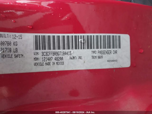 3C3CFFBR9GT184415 Fiat 500 SPORT