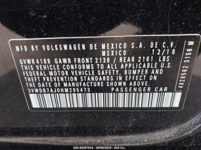 3VWDB7AJ0HM295473 Volkswagen Jetta 1.4t Se