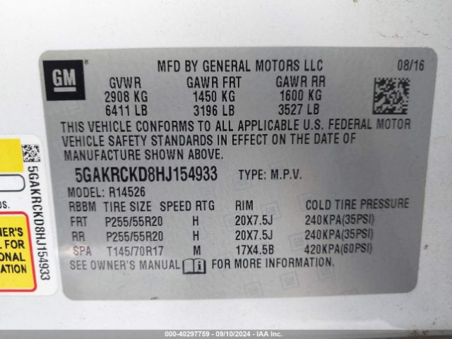 5GAKRCKD8HJ154933 Buick Enclave Premium