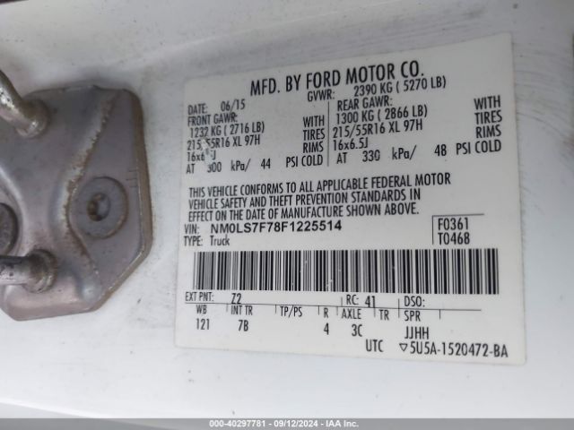 NM0LS7F78F1225514 Ford Transit Connect Xlt