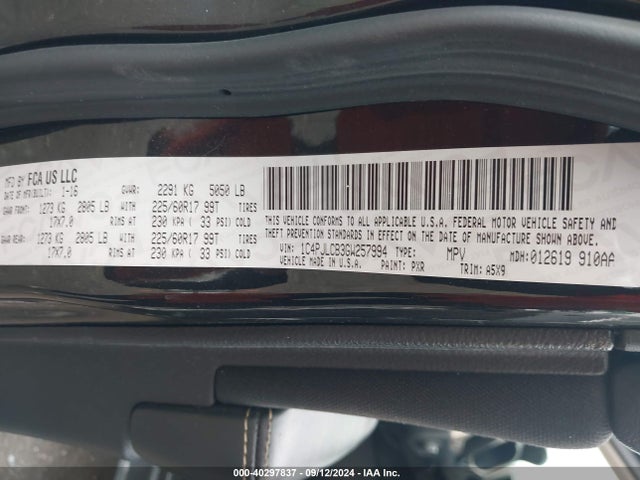 Jeep Cherokee Latitude 2016 1C4PJLCB3GW257994 Image 9