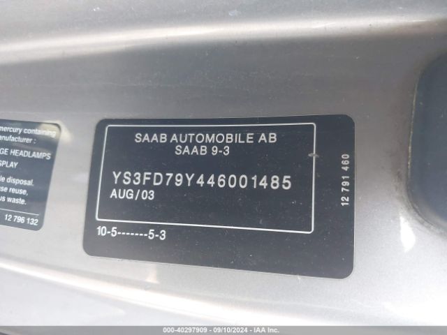 2004 SAAB 9-3 YS3FD79Y446001485 Photo 8