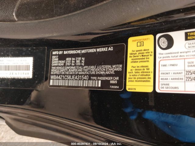 WBA4Z1C58JEA31540 BMW 430I