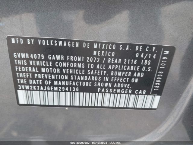 3VW2K7AJ6EM294136 Volkswagen Jetta 2.0l S