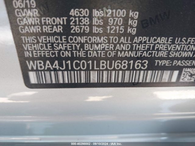 WBA4J1C01LBU68163 BMW 430i Gran Coupe