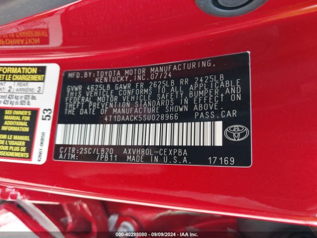 4T1DAACK5SU028966 Toyota CAMRY XSE