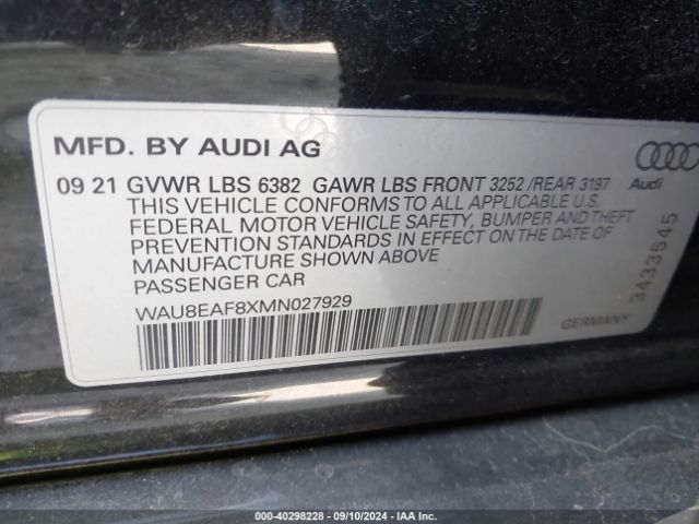 WAU8EAF8XMN027929 Audi A8 L 60 Tfsi Quattro Tiptronic