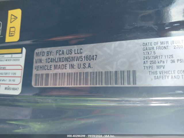 1C4HJXDN5MW516047 Jeep Wrangler Unlimited Sport S 4x4