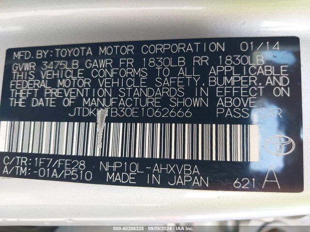 Toyota Prius C Four/one/three/two 2014 JTDKDTB30E1062666 Image 9